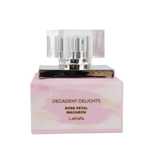 LATTAFA DECADENT DELIGHTS ROSE PETAL MACARON